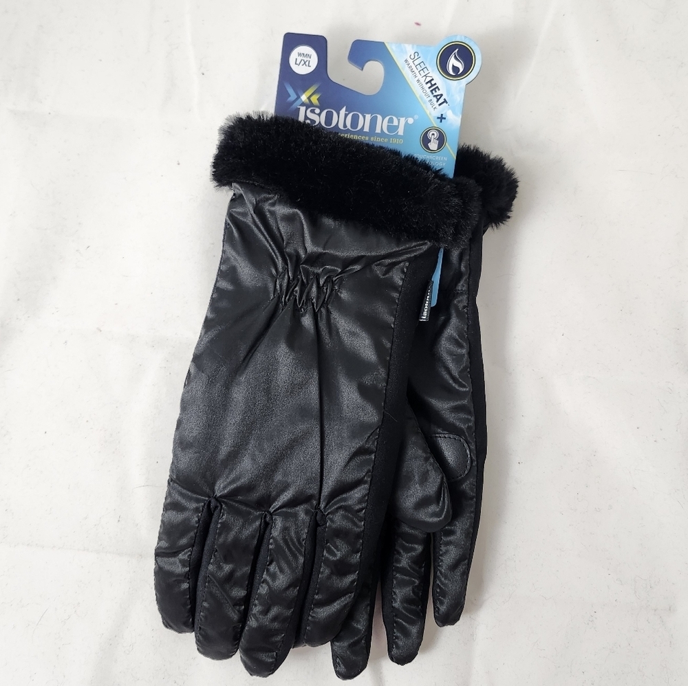 Isotoner Sleek Heat Women's Black Glove L/XL